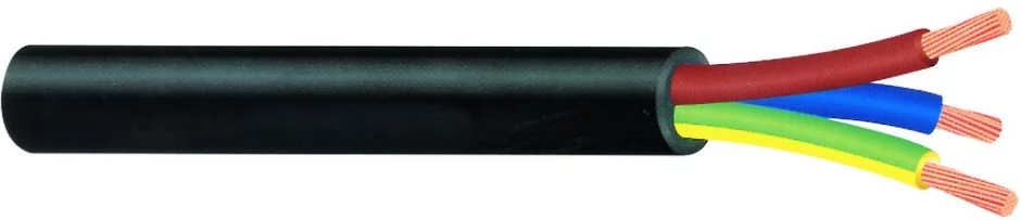 2.5mm x 3 CORE BLACK CABTYRE /100M