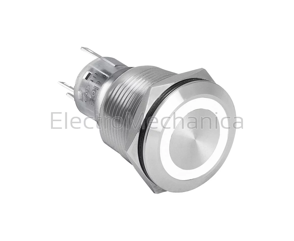 22mm WHT ILL METAL P/BUT 24VAC/DC