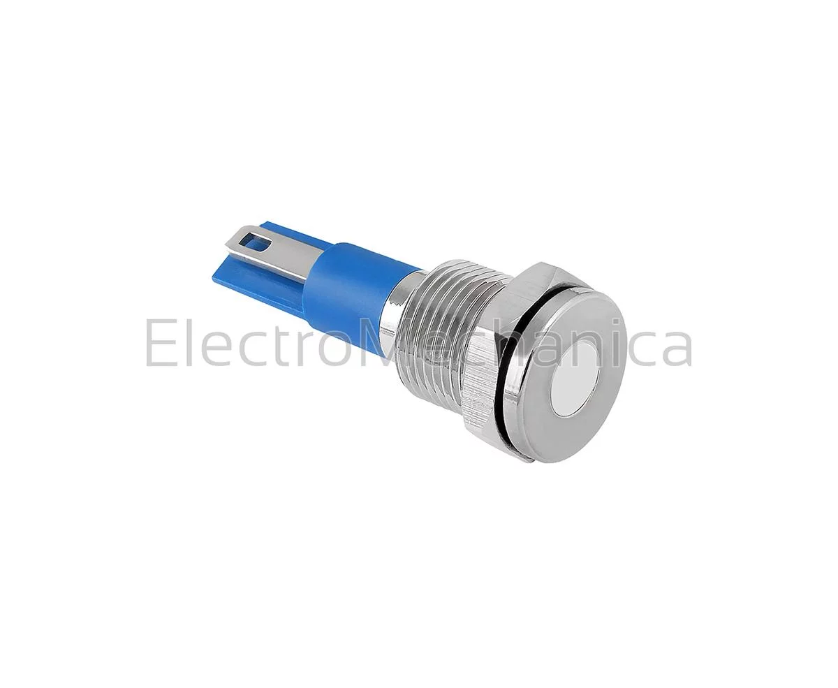 10mm METALLIC WHT LED PL 24VAC/DC