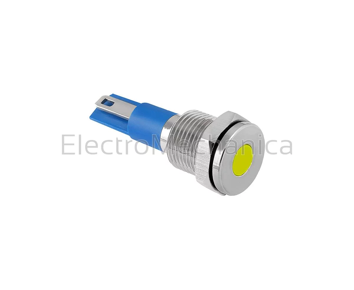 10mm METALLIC YEL LED PL 24VAC/DC