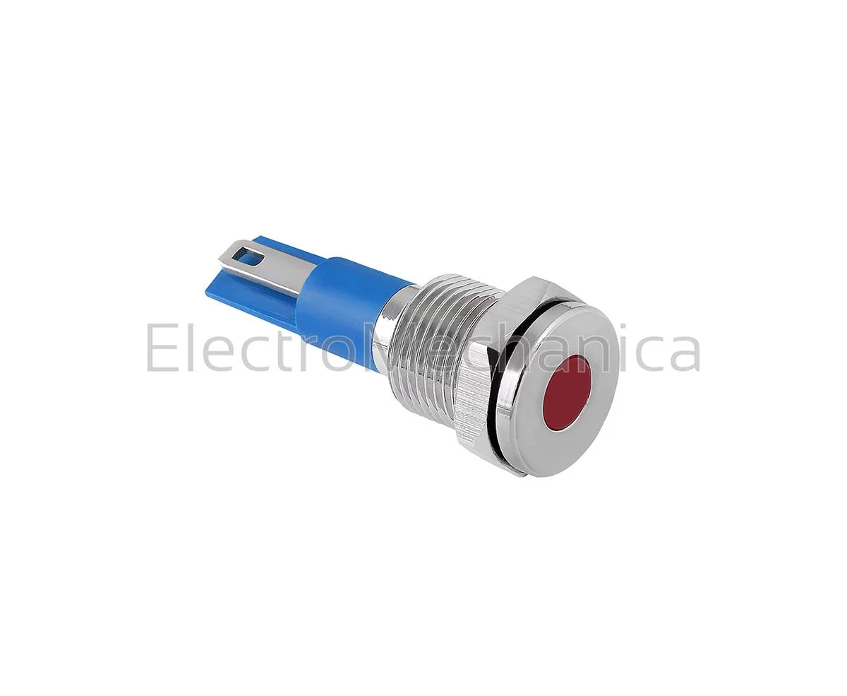 12mm METALLIC RED LED PL 24VAC/DC