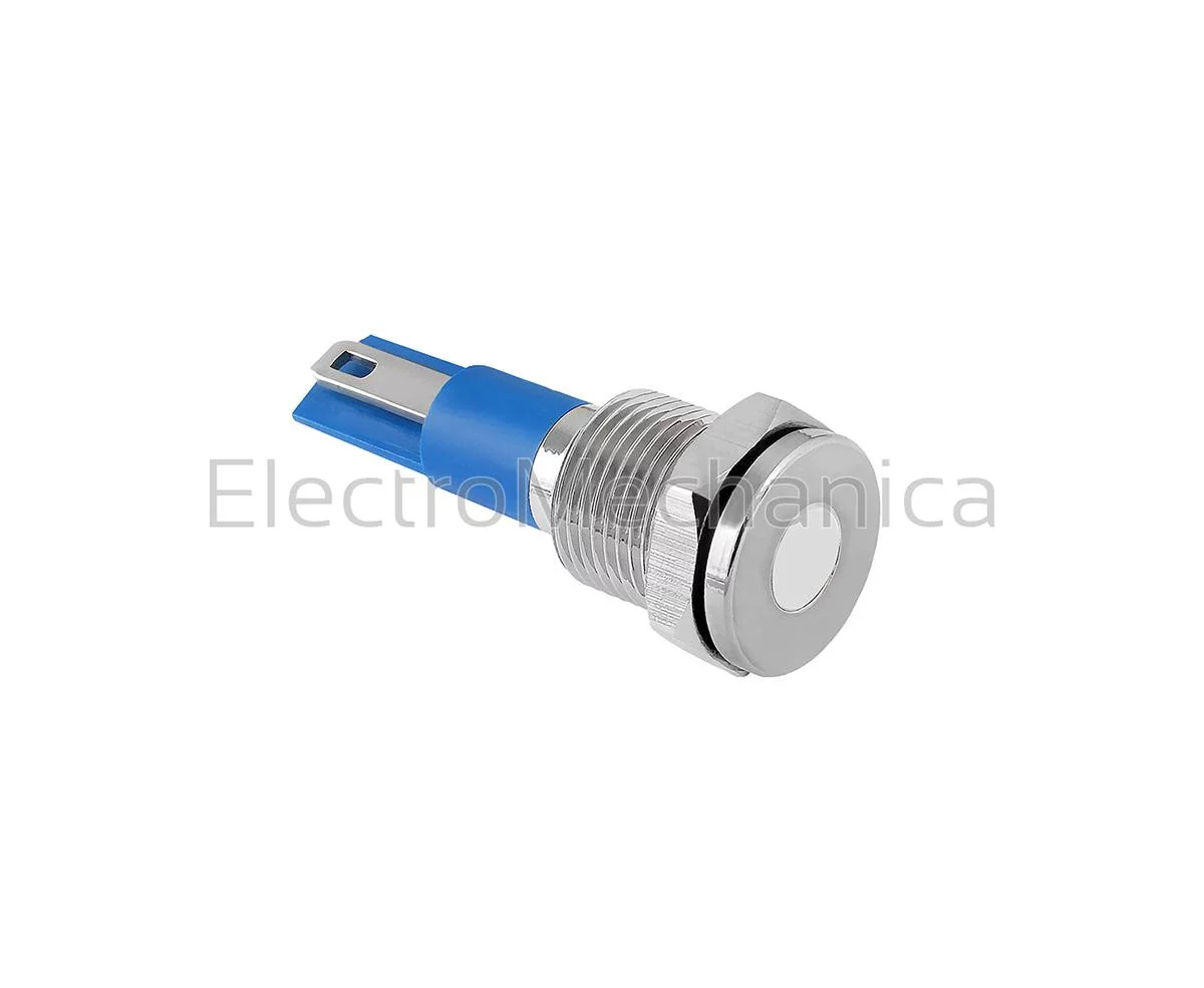 12mm METALIC WHT LED PL 240VAC/DC