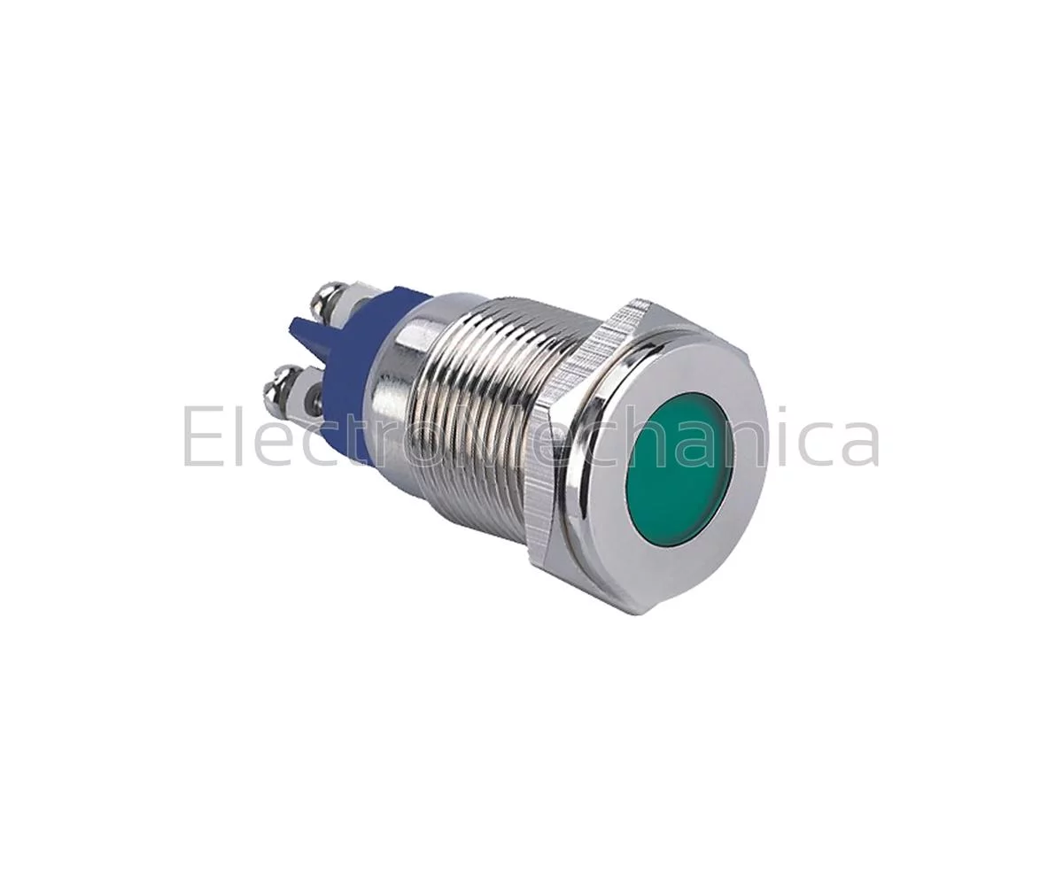 16mm METALLIC GRN LED PL 24VAC/DC