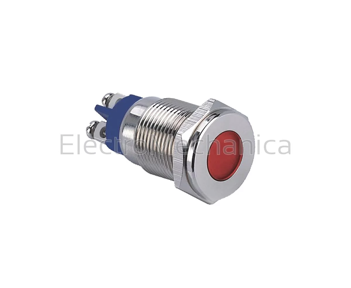16mm METALLIC RED LED PL 24VAC/DC