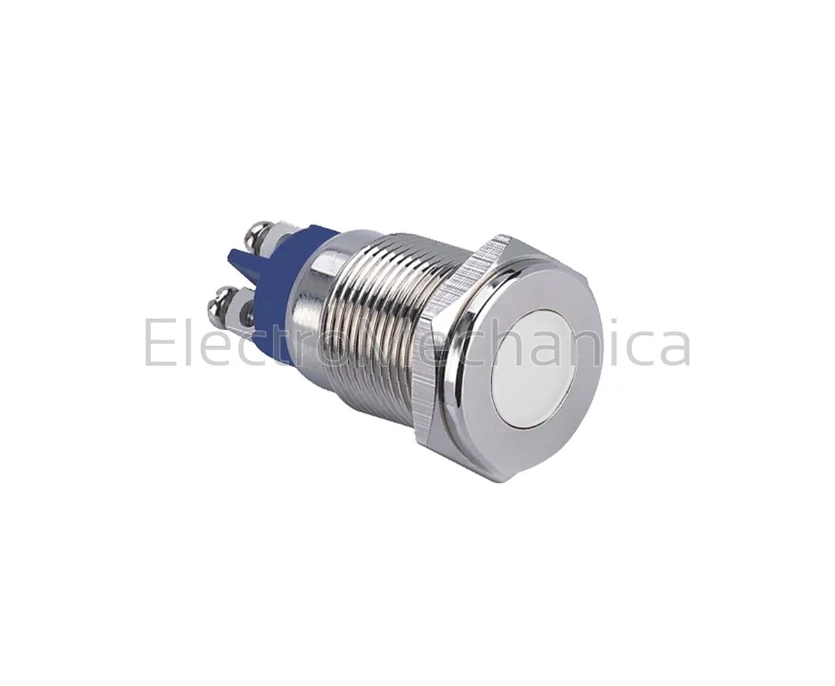 16mm METALIC WHT LED PL 240VAC/DC