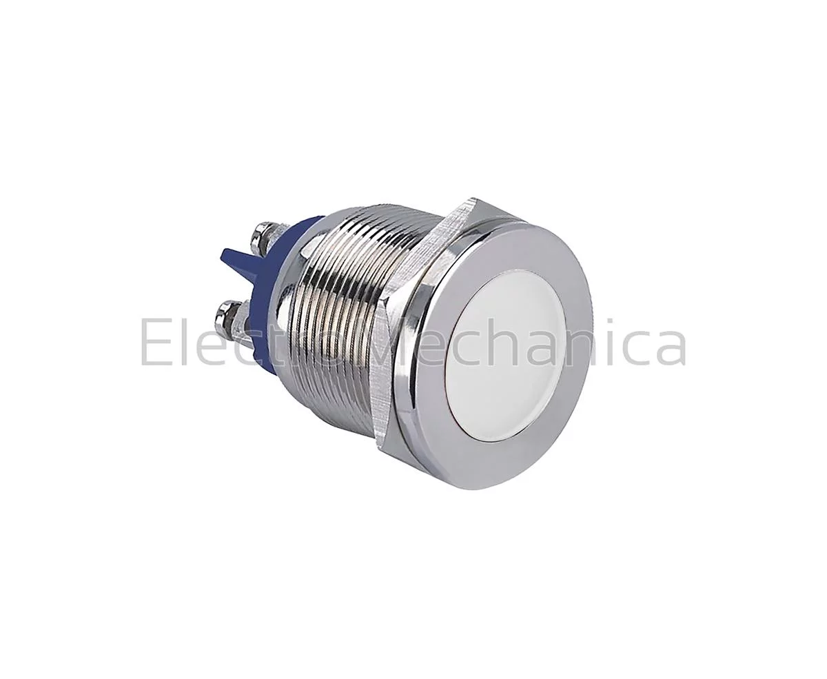 22mm METALLIC WHT LED PL 24VAC/DC