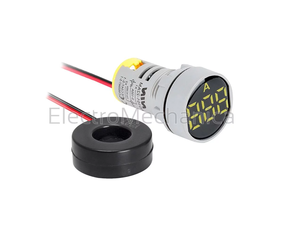 22mm P/MNT YEL AMMETER 0-100A+CT