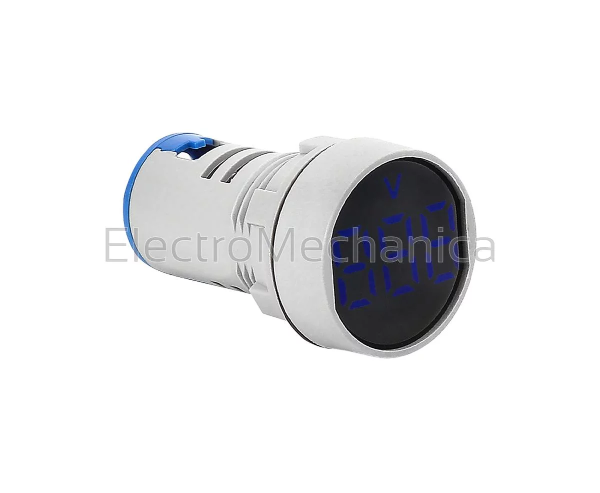 22mm BLU P/MNT V/METER 20-500VAC