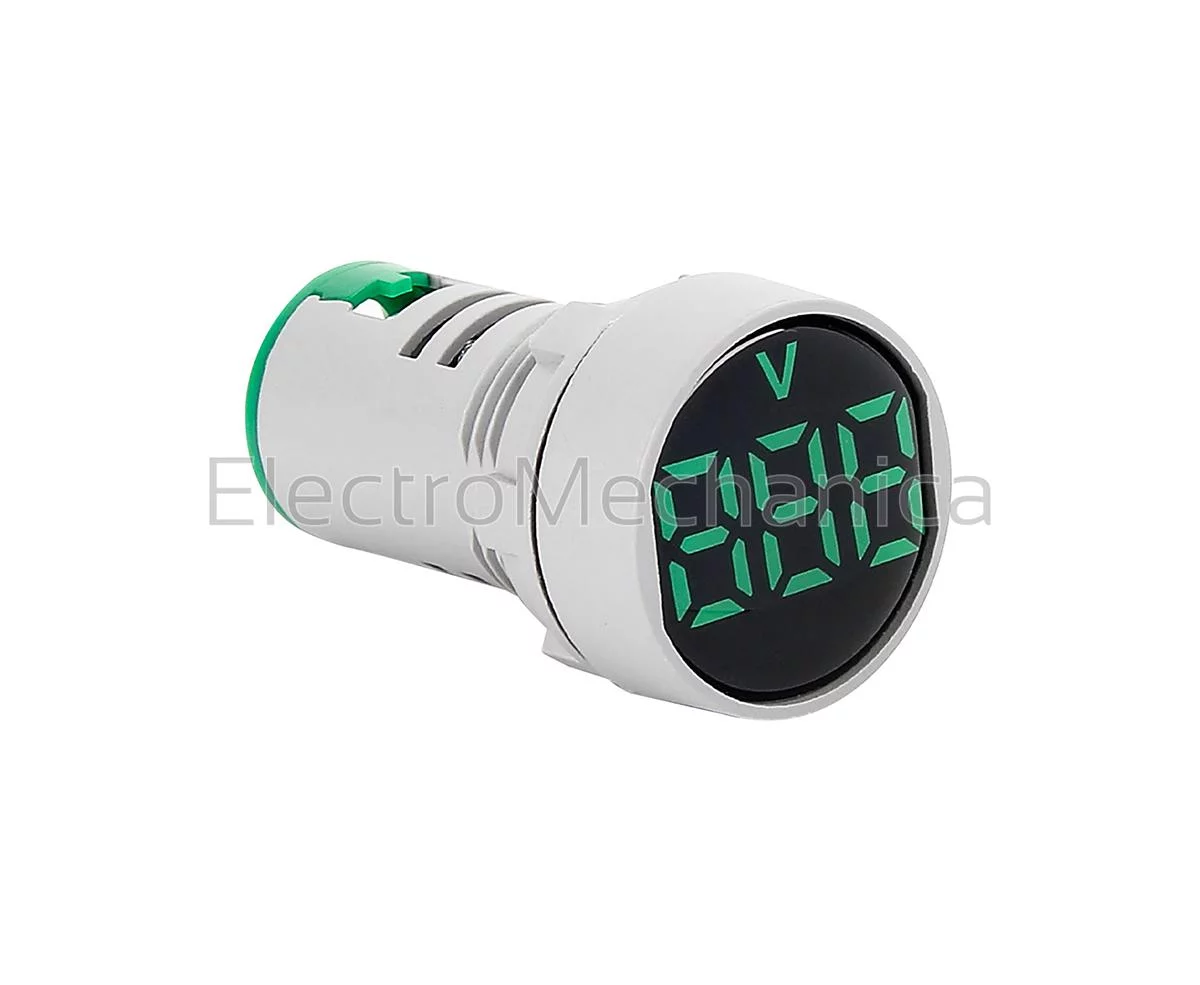 22mm GRN P/MNT V/METER 20-500VAC