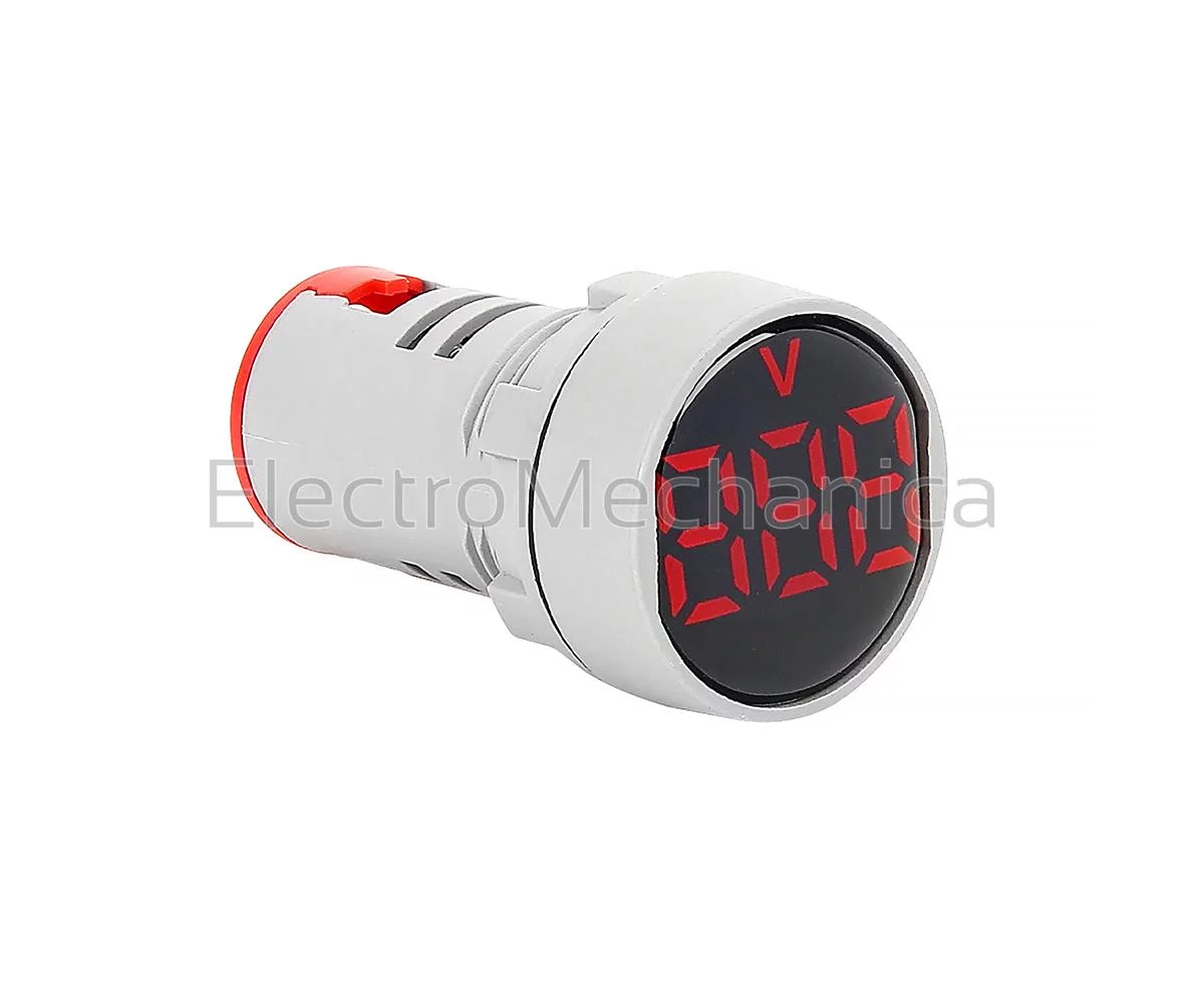 22mm RED P/MNT V/METER 20-500VAC