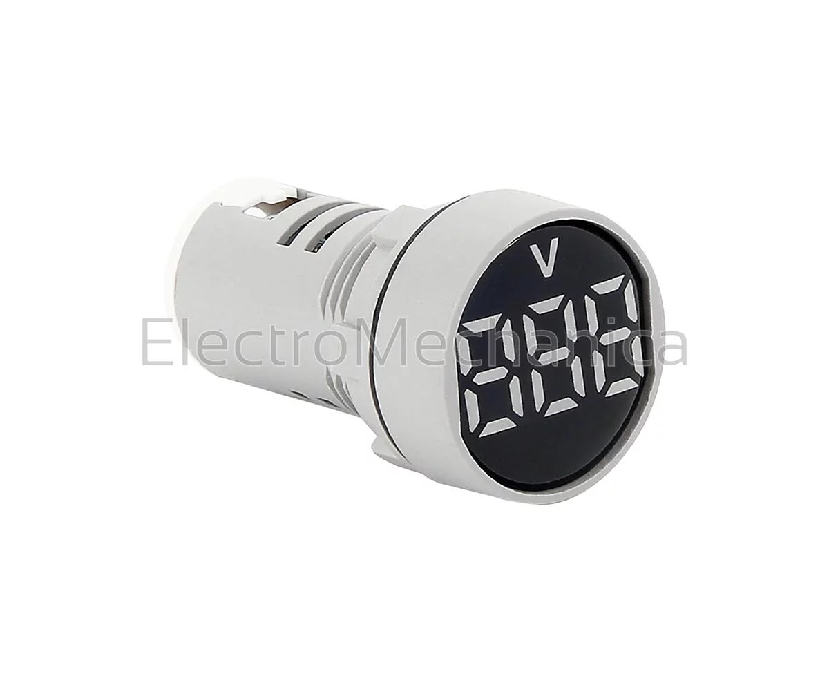 22mm WHT P/MNT V/METER 20-500VAC