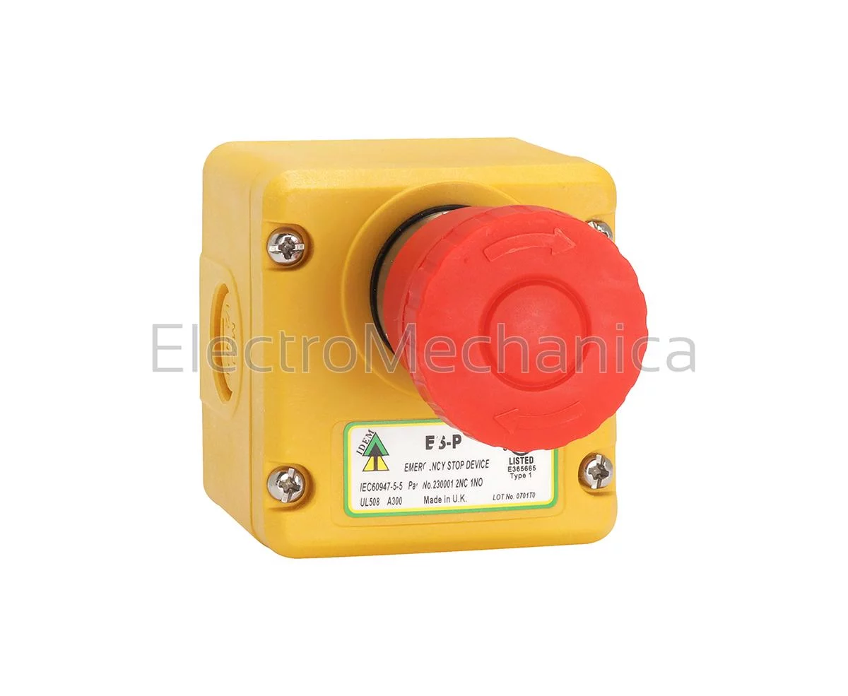 PLASTIC E-STOP STAT W/SHROUD IP67