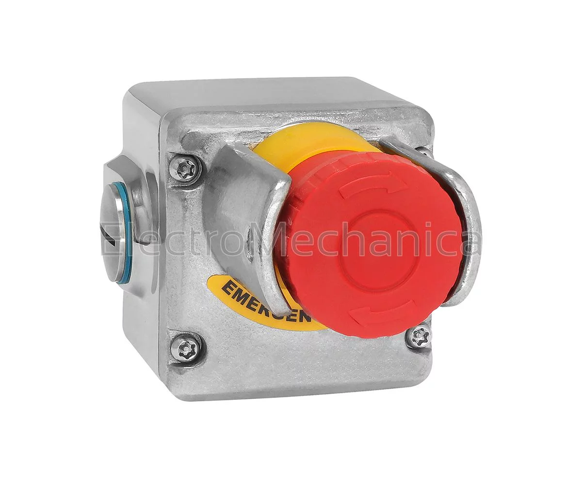 S/S E-STOP W/SHROUD IP69