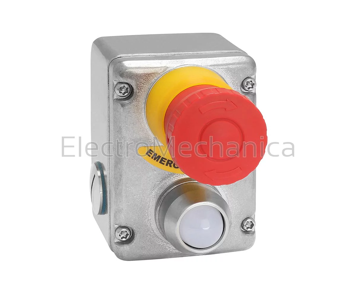 S/S E-STOP 2 LED 24VDC IP69