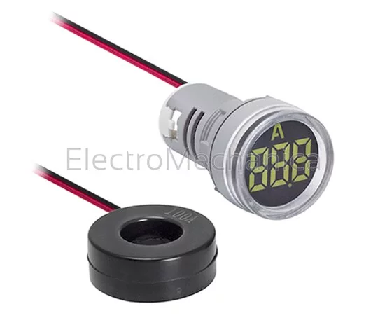 22mm P/MNT GRN AMMETER 0-100A+CT