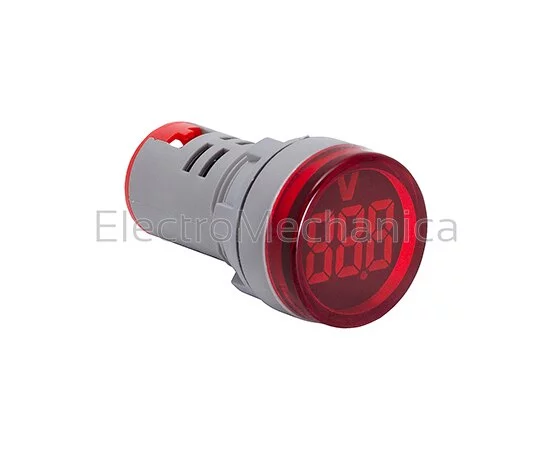 22mm RED P/MNT V/METER 20-500VAC