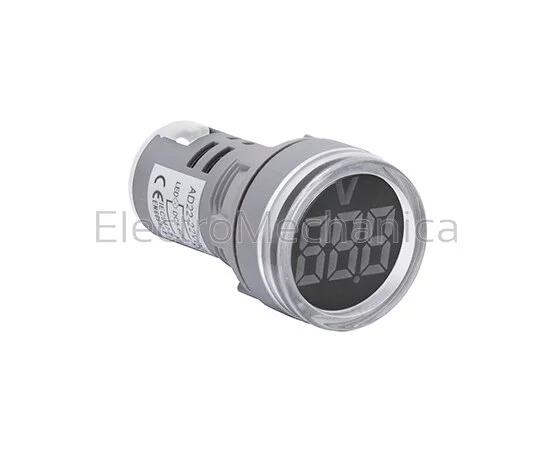 22mm WHT P/MNT V/METER 20-500VAC
