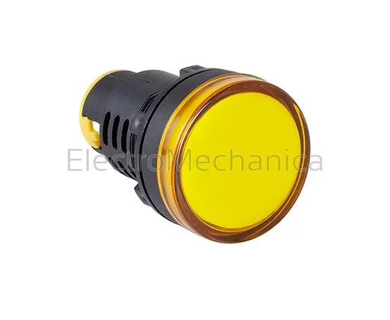30mm P/MNT YEL LED 220VAC/DC