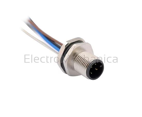 PANEL MOUNT M12  4PIN MALE METAL