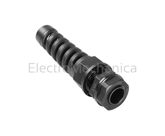 M12 NYLON STRAIN RELIEF GLAND BLK