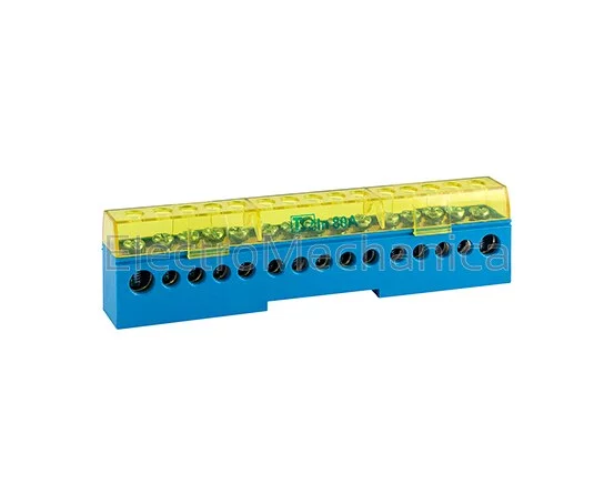 7WAY RAIL MNT TERMINAL BLOCK BLUE