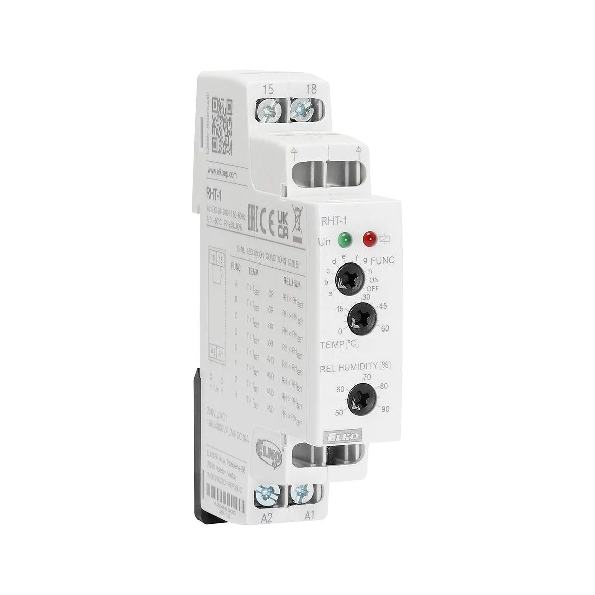 16A NO hygro-thermostat relay