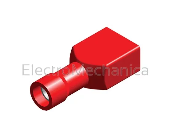 FEMALE P/ON RED 6.4mm INS (100)