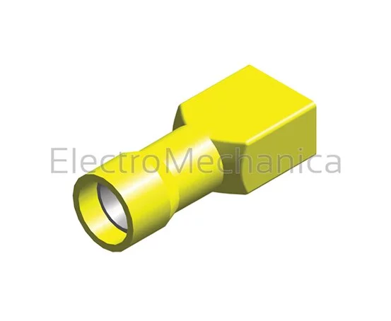 FEMALE P/ON YEL 6.4mm INS (100)