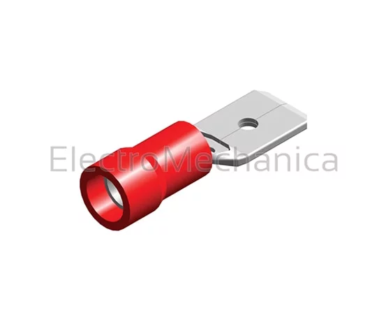 MALE PUSH-ON RED 6.4mm (100)