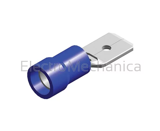 MALE PUSH-ON BLUE 6.4mm (100)