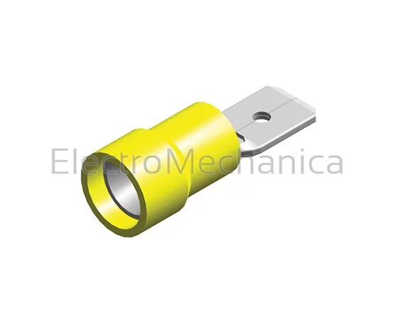 MALE PUSH-ON YEL 6.4mm TWNGRP(100