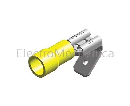 PIGGYBACK PUSH-ON YEL 6.4mm (100)