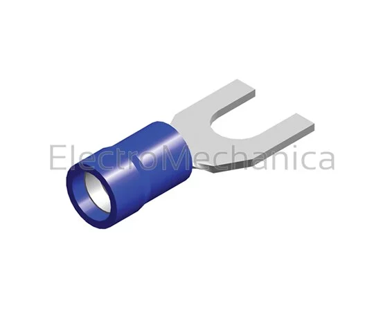2.5mm2 x6mm FORK LUG BLU (100)