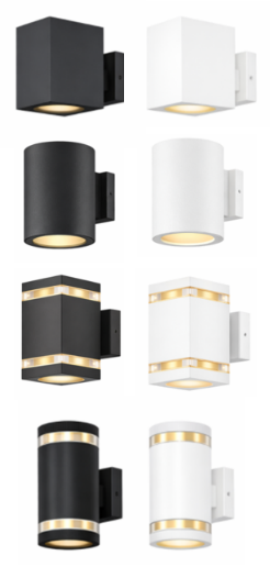 GU10 OUTDOOR UP-DOWN SQUARE H117 1x UP/DOWN IP65 BLACK