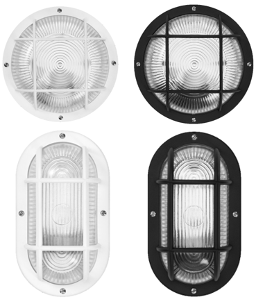 E27 BULKHEAD FITTING ROUND 215 1X LAMP IP44 WHITE